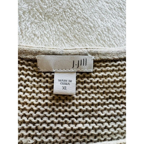 J Jill Womens Knit Silk Wool Blend Long Sleeve Boat Neck Beige Sweater Sz XL - Picture 14 of 16